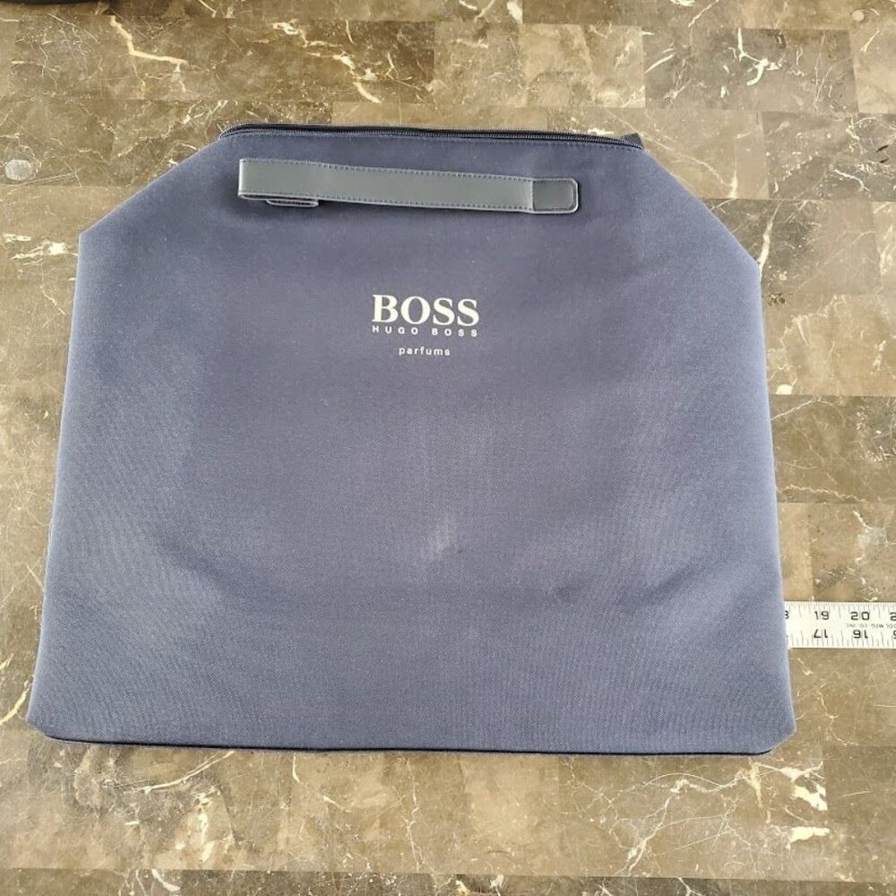 Hugo Boss Parfums Navy Blue Tote Bag With Adjustable Straps & Secure Zip Closure